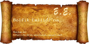 Bolfik Emiliána névjegykártya